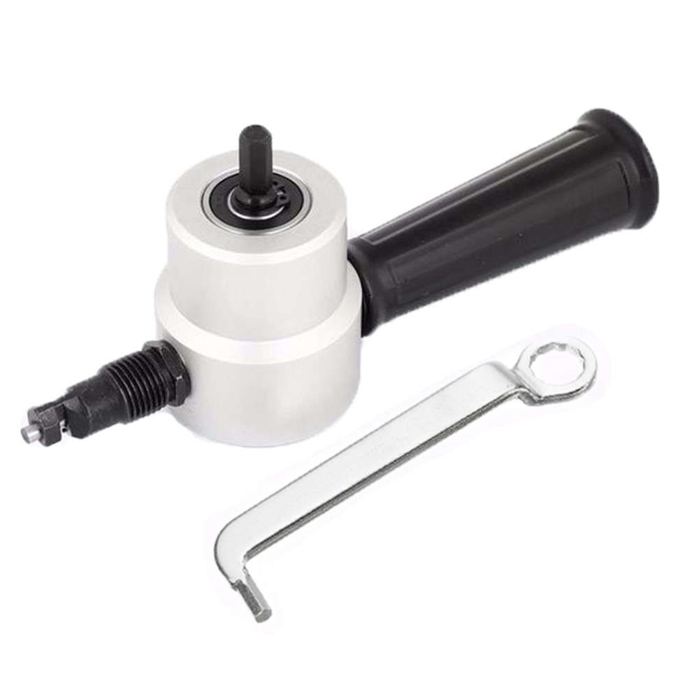 Drillpro YT-160A Double Head Sheet Metal Nibbler Cutter Drill Attachment Metal Sheet Cutter