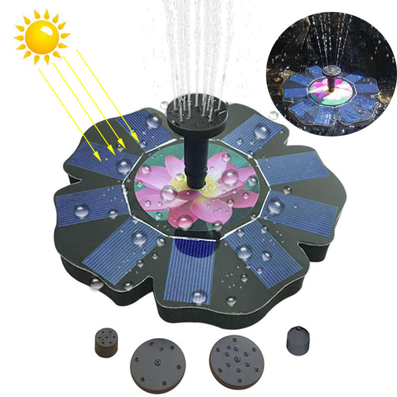 Solar Powered Fountain Solar Panel Water Floating Fountain Garden Decoration Water Pump for Bird Bat