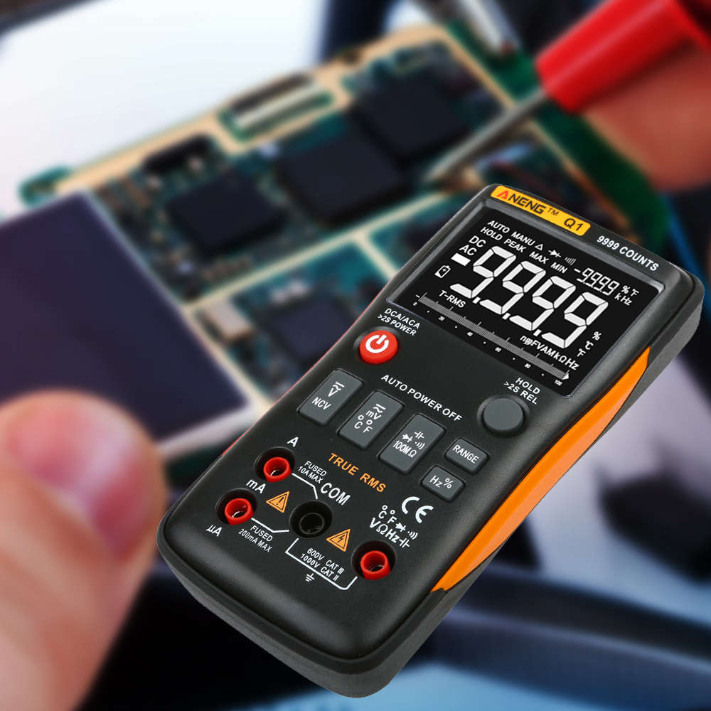 ANENG Q1 9999 Counts True RMS Digital Multimeter AC DC Voltage Current Tester Orange Yellow