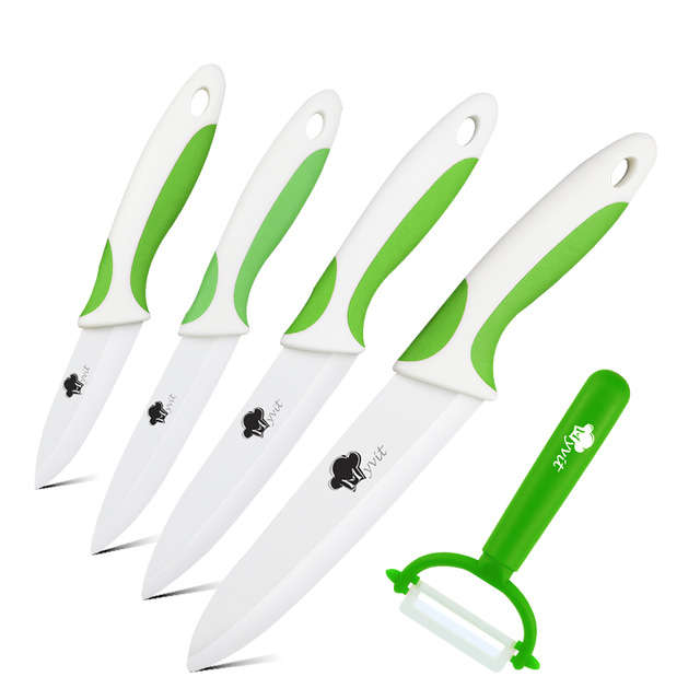 MYVIT Ceramic Knife Kitchen 3 4 5 6 inch + Peeler White Blade Paring Fruit Vegetable Chef Utility Kn