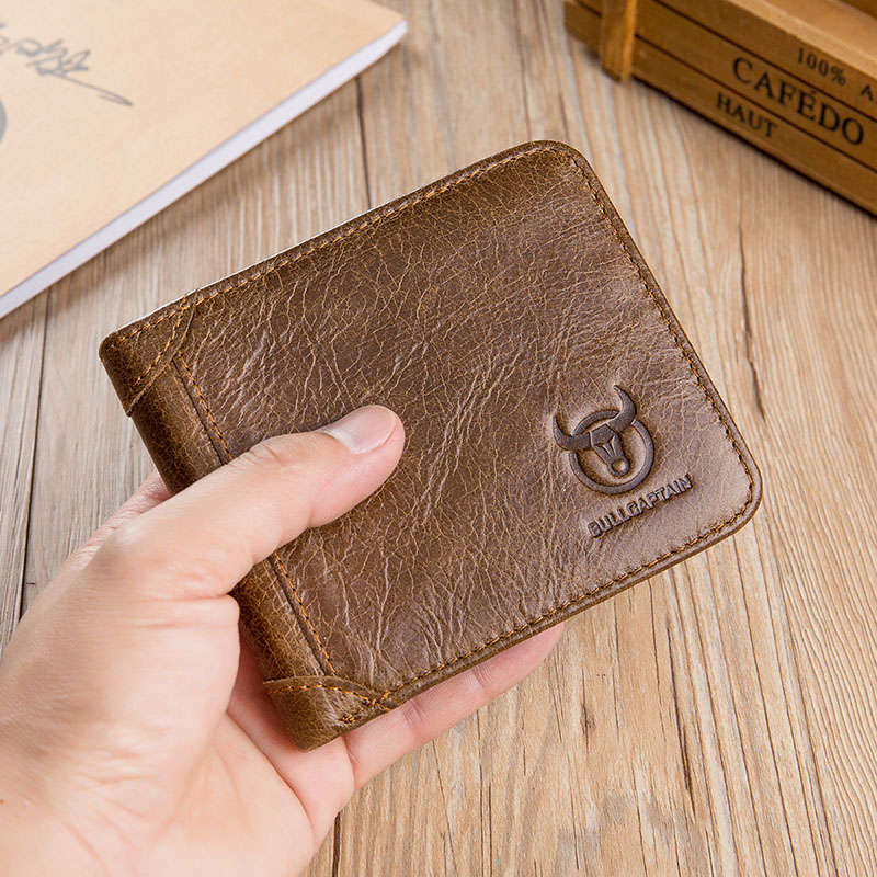 Bullcaptain Genuine Leather Wallet Card Holder For Men (Color Brown)