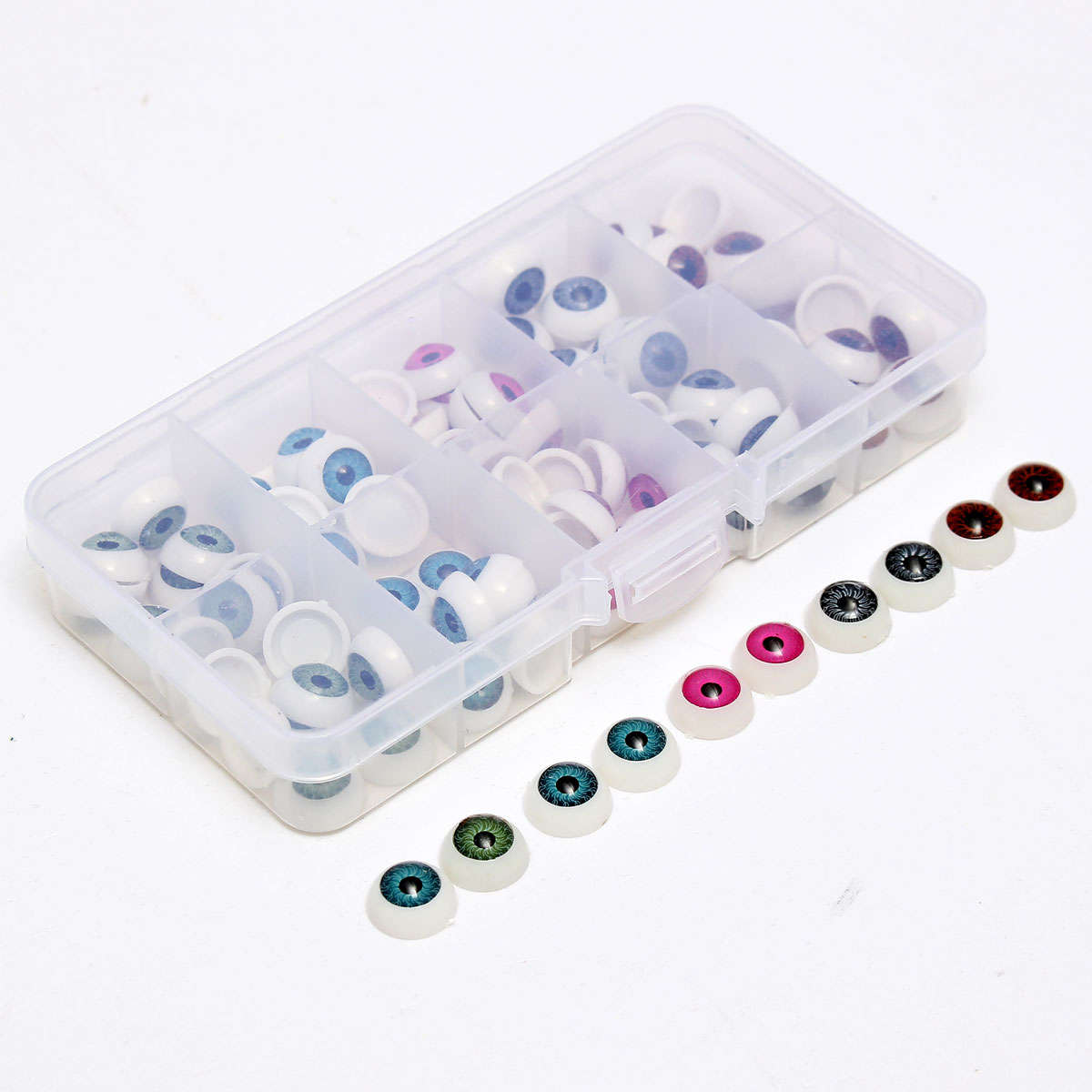 100pcs/box 12mm Doll Eyeballs Half Round Acrylic Eyes for DIY Doll Bear Crafts Toys