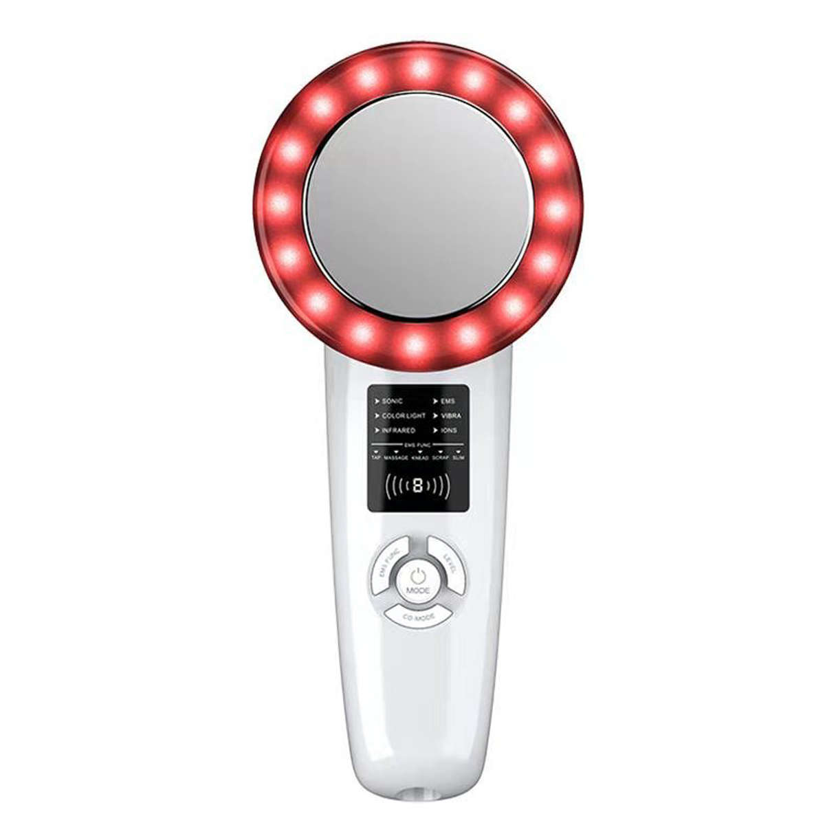 6 In 1 Dispaly Far Infrared Heating Vibration Massage Negative ion Massager Ultrasonic Beauty