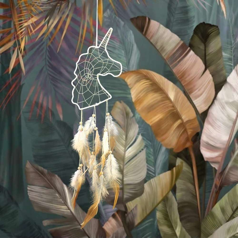 Unicornio Pendant Feather Dream Catcher Indian Crafts Wall Hanging
