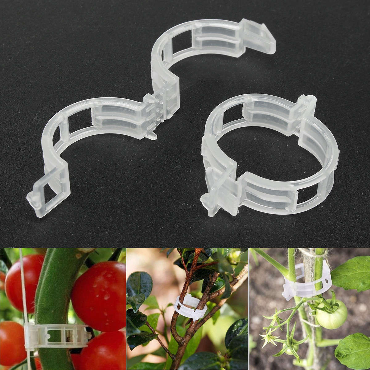 50Pcs Plant Support Garden Clips Trellis for Vine Tomato Upright Grow Plant Clips Veget Tool