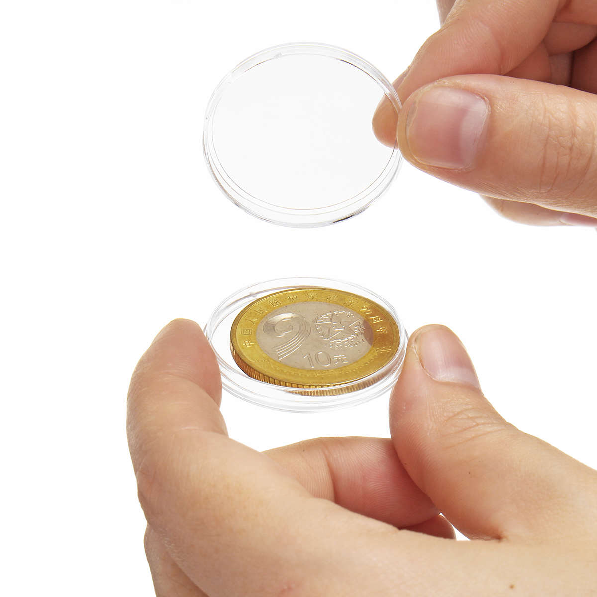 100PCS Rugged Wooden Commemorative Coin Display Case Capsule Holder Storage Collection Box...