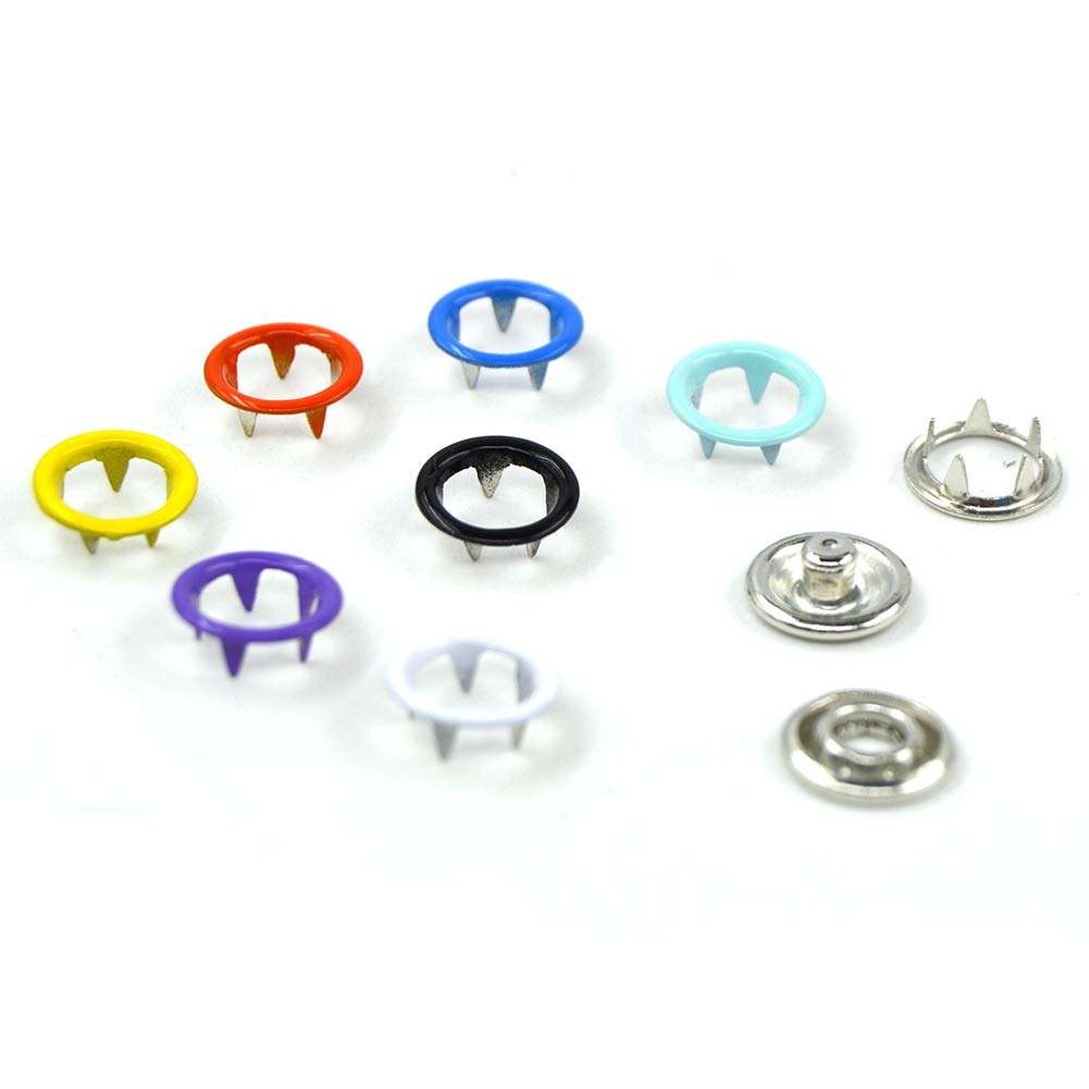 100Sets Handmade Sewing Sliver Metal Prong Snap Buttons Press Studs Fasteners Baby Romper Buckle But
