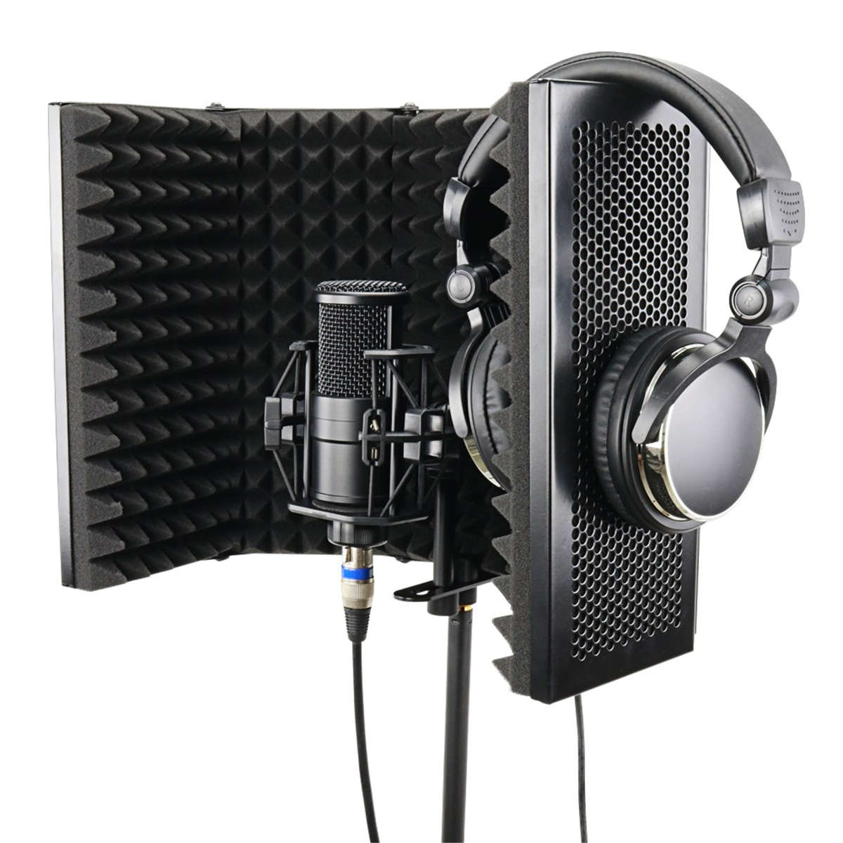 57.5 x 28cm Foldable Adjustable Studio Recording Microphone Isolator Sound