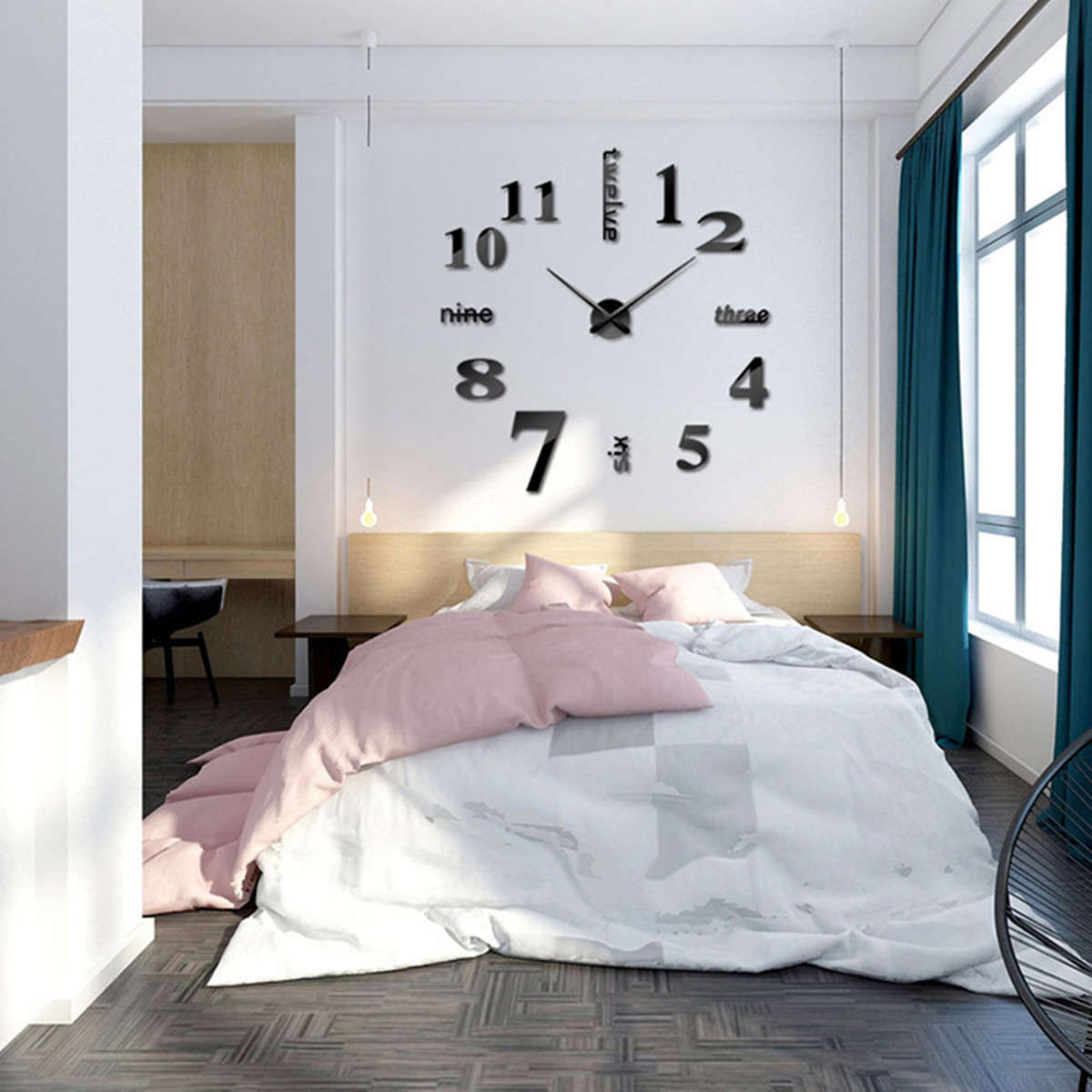 Removable 3D Number DIY Mirror Surface Wall Clock Sticker Modern Home Ar