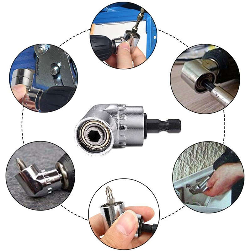 105 Degree Right Angle Drill Adapter with Flexible Shaft Bits Extension Shaft with Screwdriver Bit H
