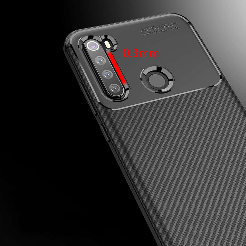 For Xiaomi Redmi Note 8 Case Bakeey Luxury Carbon Fiber Shockproof Silicone Protective Case