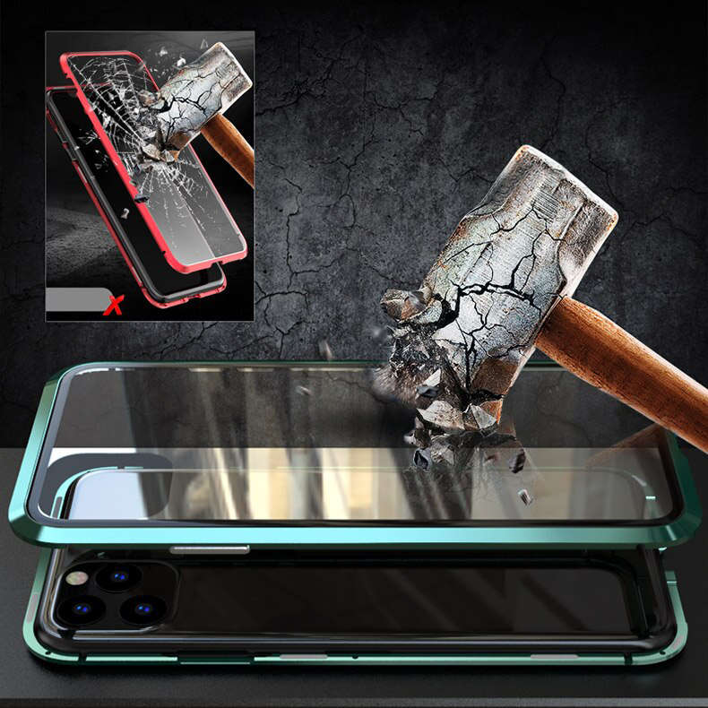Bakeey Luxury Magnetic Adsorption Metal Back Tempered Glass Protective Case for iPhone 11 Pro 5.8 i