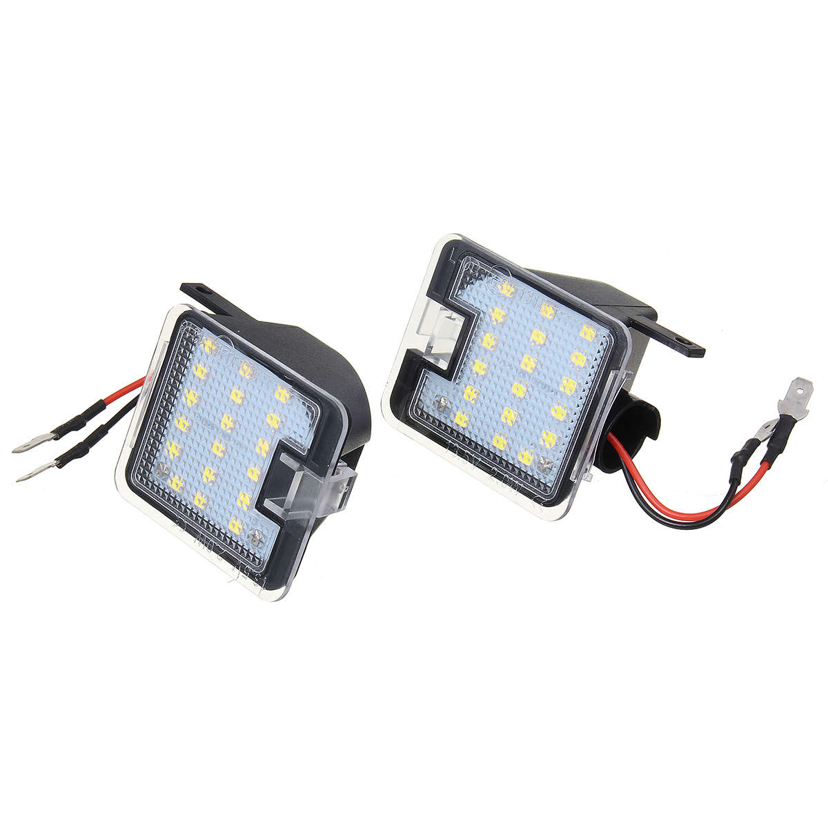Pair LED Puddle Light Rearview Mirror Under Lamp White/Red/Blue For Ford Focus Mondeo K (Color1 Red)