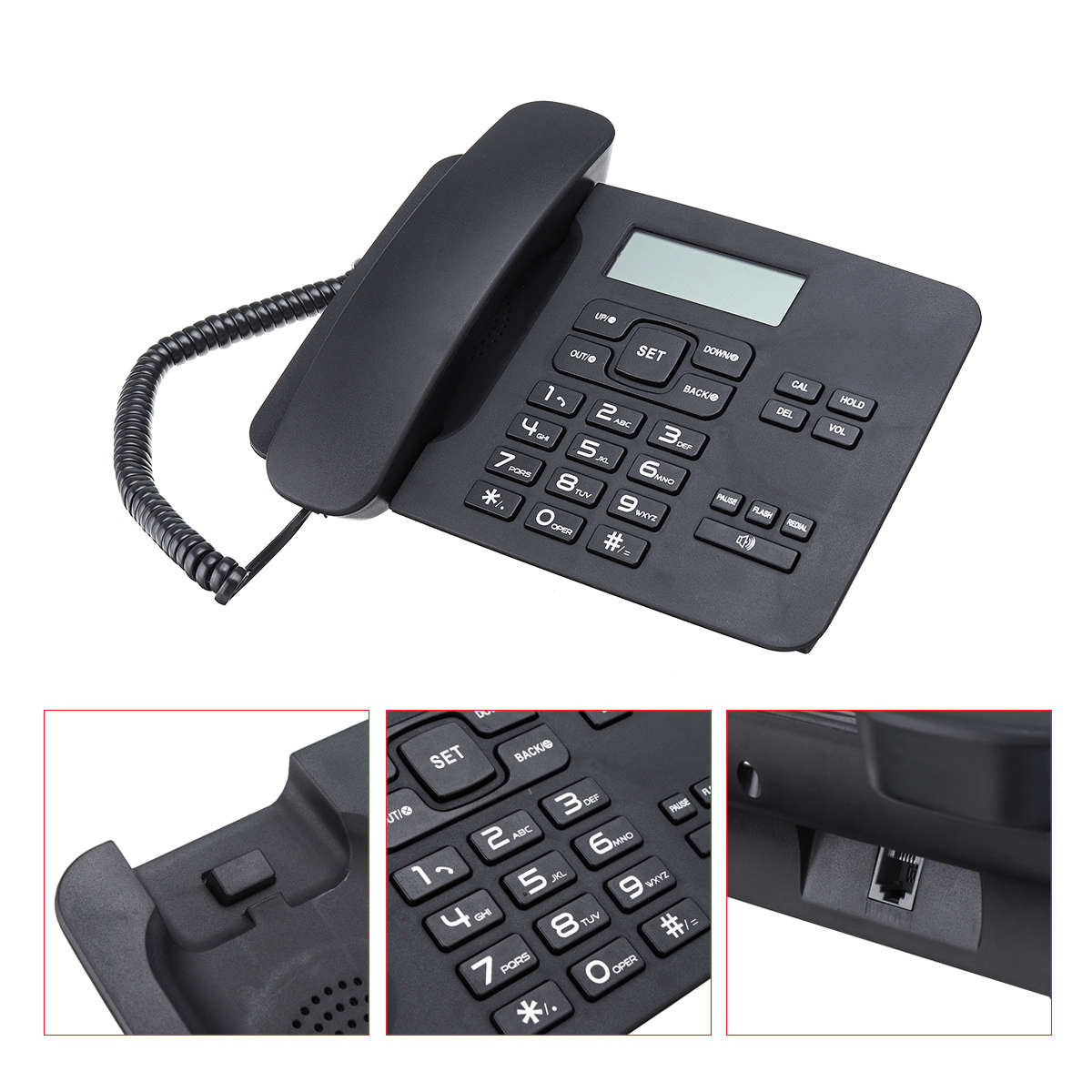 KX-T7001 Desktop Corded LCD Telephone Business Office Home Fixed Phone Landline