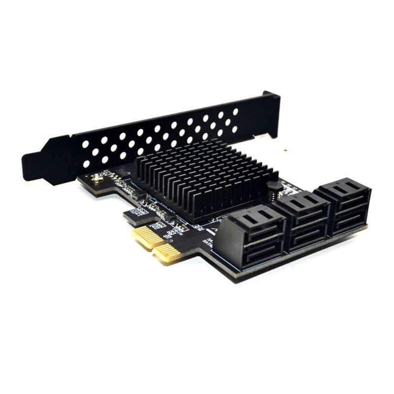 ITHOO PCE6SAT-M01 6 Ports SATA3.0 SSD PCI-E Expansion Card 6Gbps IPFS Hard Disk Adapter for Desktop