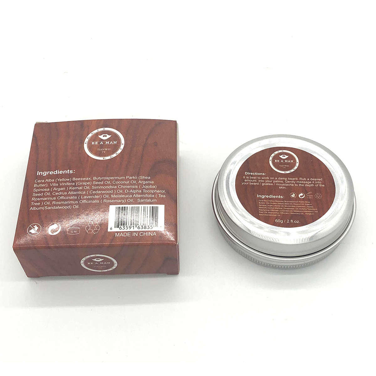 6Pcs/set Beard Care Comb Beard Balm Beard Oil Brush Grooming Styling Tools Kit...