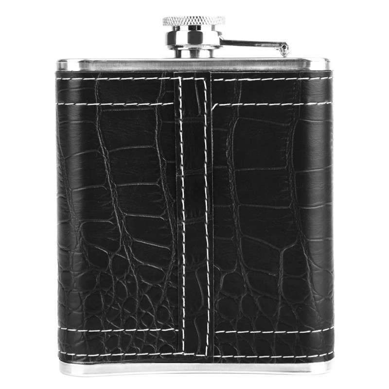 7 oz Leather Stainless Steel Hip Flask Mini Water Bottle Alcohol Bottle
