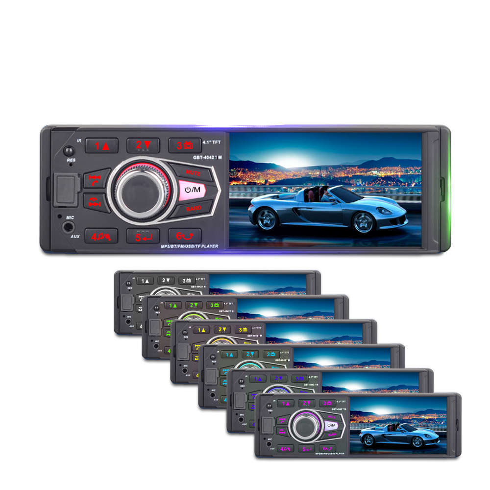 4042 4.1 Inch 1DIN Car MP5 Player Touch Screen Support AM FM Radio RDS bluetooth USB TF Card Remote
