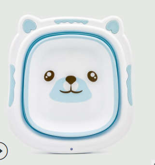 Baby Portable Folding Basin Washbasin For Kids Cute Cartoon Foldable Bath Tub
