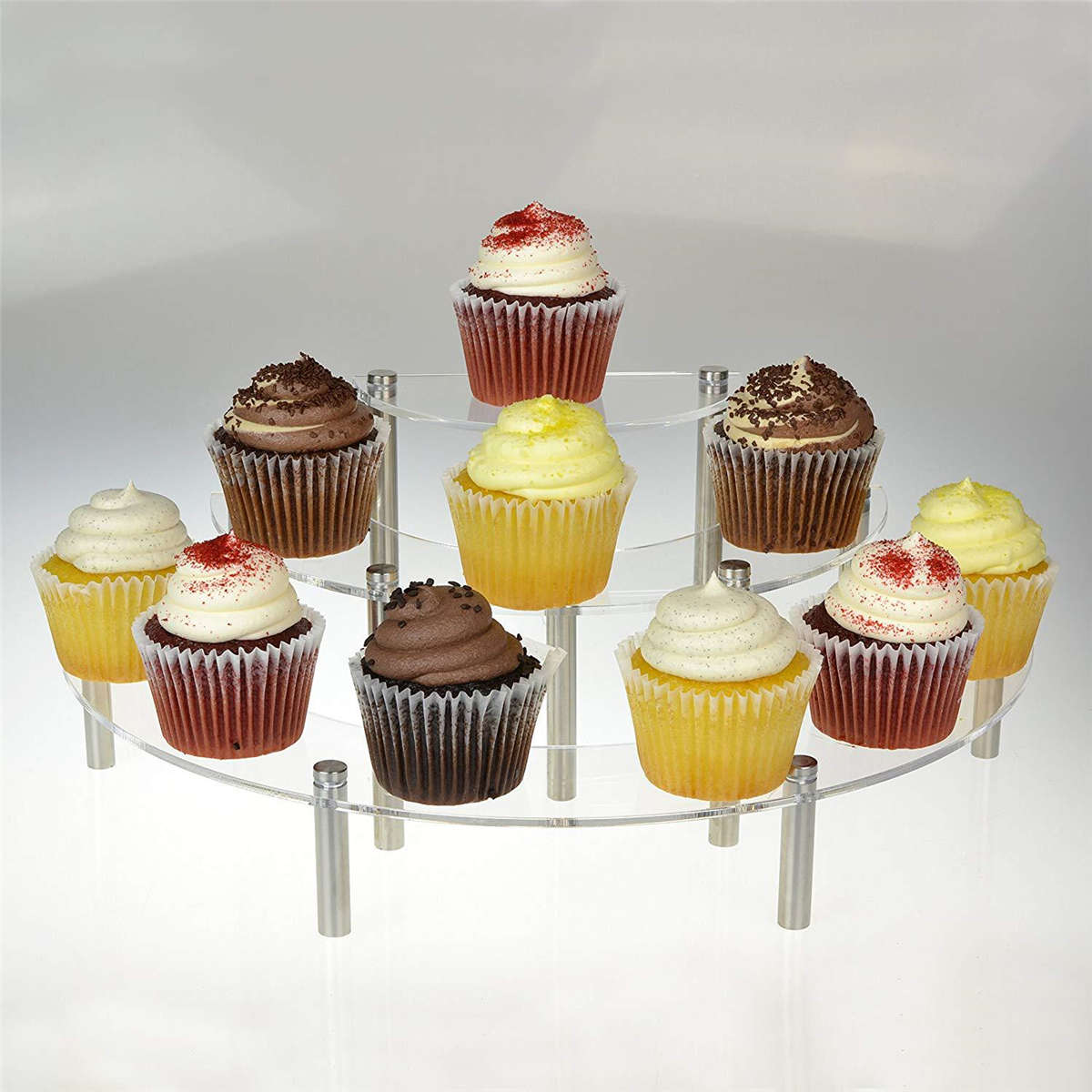 3 Tiers Cupcakes Stand Acrylic Display Desserts Stand For Home Birthda