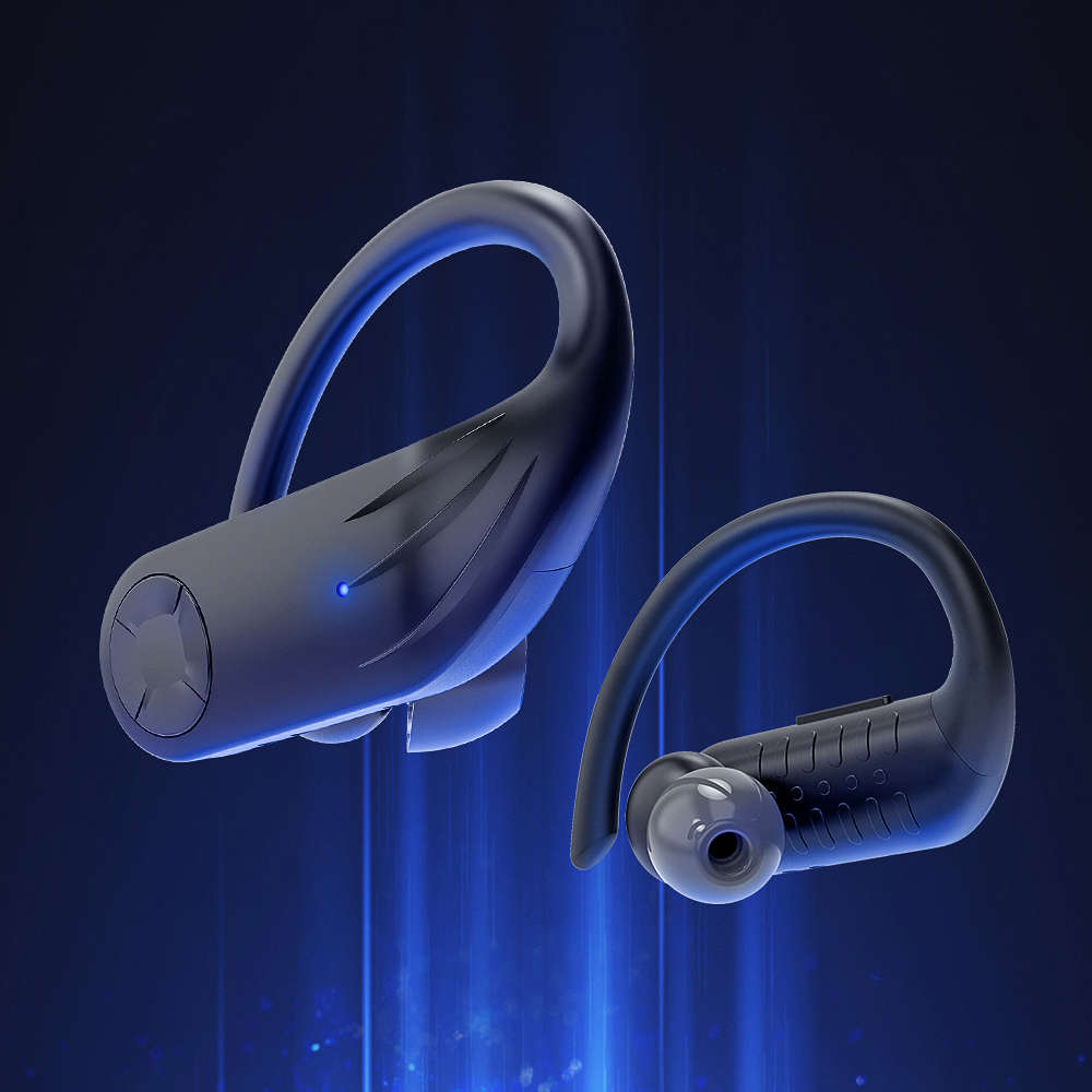 Wireless bluetooth 5.0 Ear Hook Headphones Waterproof CVC8.0 Noise Cancelling Earphone with Charging