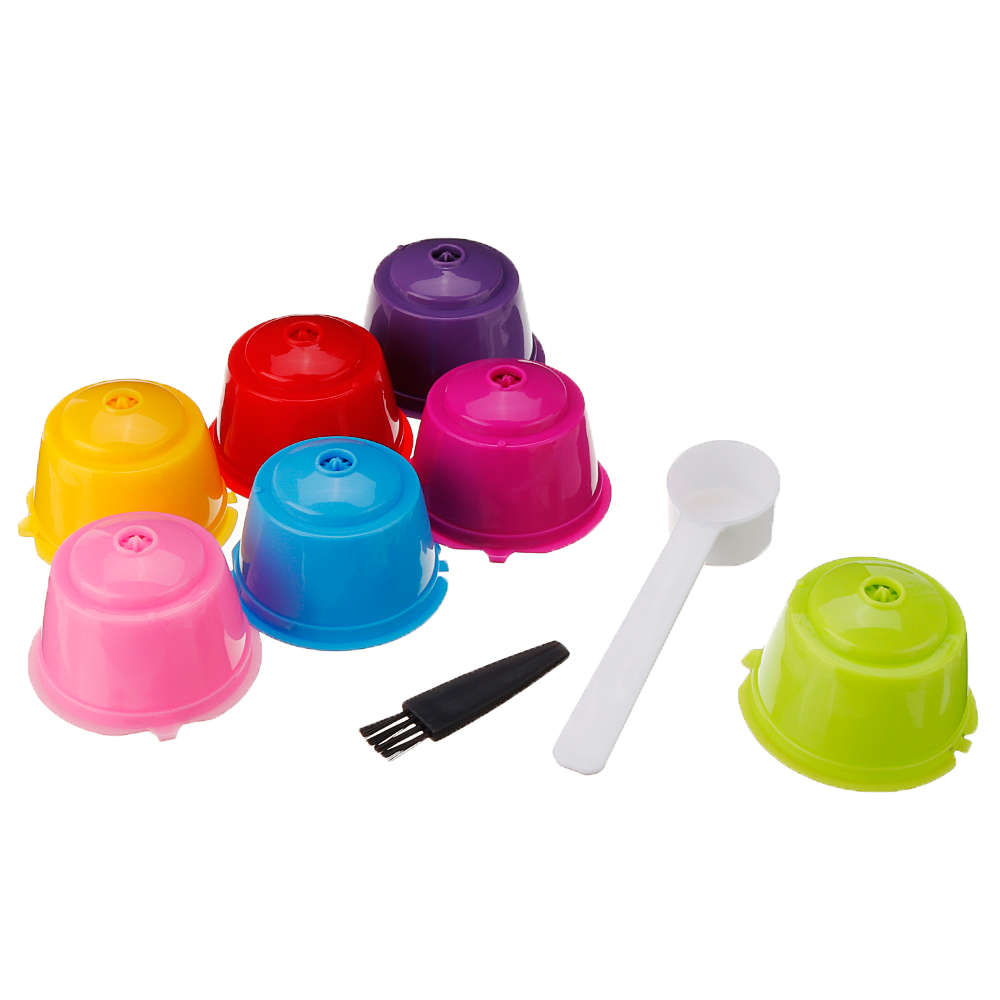 7Pcs/Set Colorful Refillable Coffee Capsule Cup Reusable Coffee Pods for Nescafe Dolce Gusto Brewer