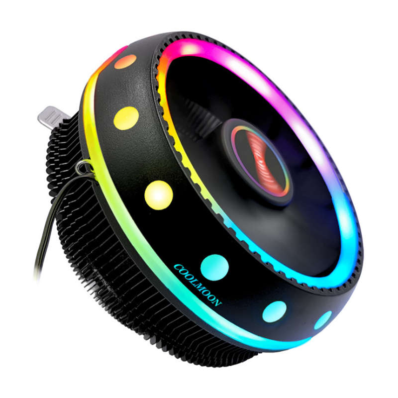 Coolmoon DC 12V 3Pin UFO Colorful Backlight 100mm CPU Cooling Fan PC Heatsink