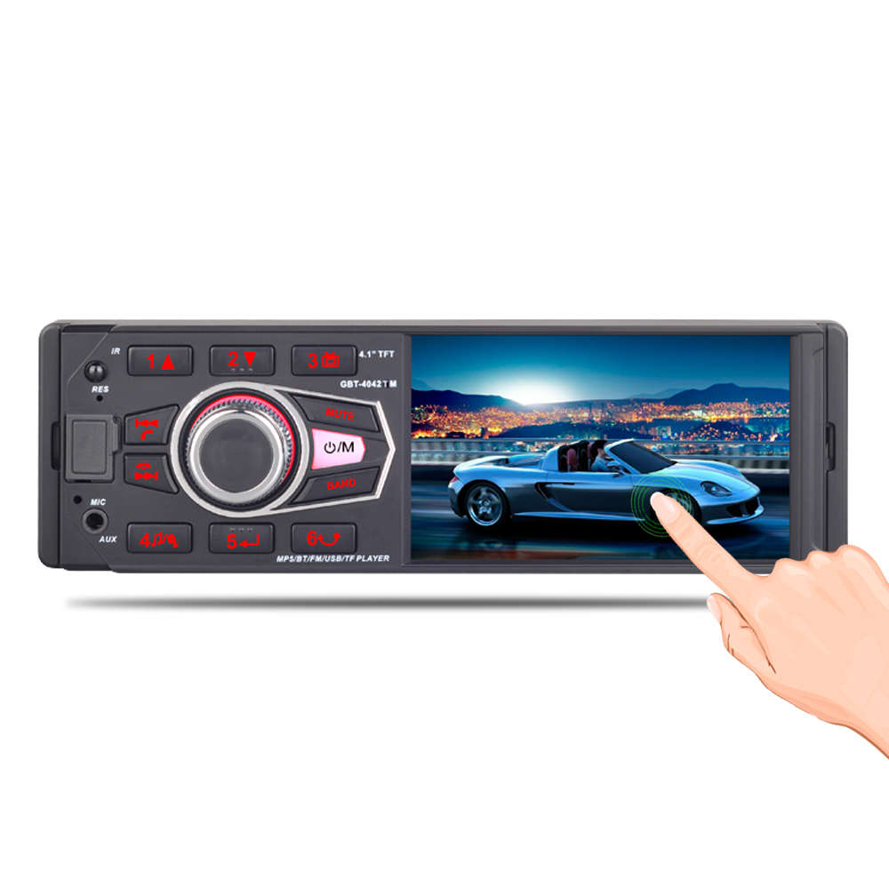 4042 4.1 Inch 1DIN Car MP5 Player Touch Screen Support AM FM Radio RDS bluetooth USB TF Card Remote