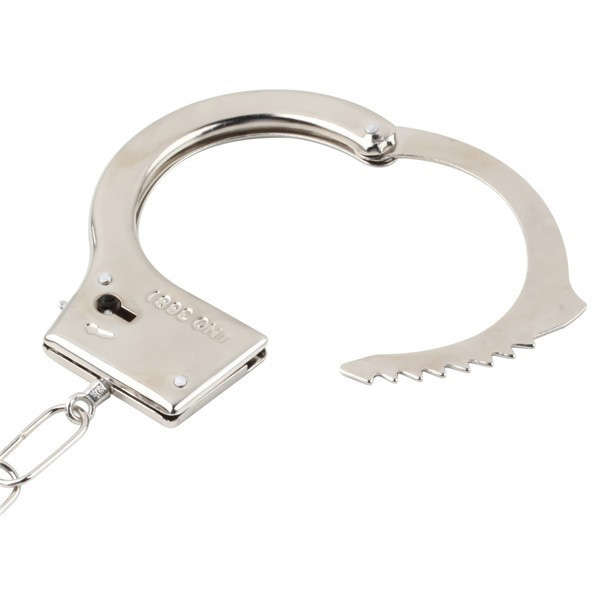 1 pair Creative Handcuffs Steel Police Duty Double Lock Keys