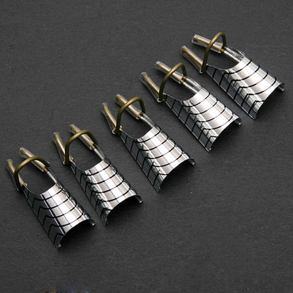 10pcs Silver Nail Art UV Gel Acrylic Extension Guide Forms
