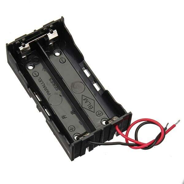 10pcs DIY DC 7.4V 2 Slot Double Series 18650 Battery Holder Battery Box With 2 Leads