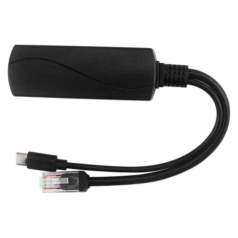 1000Mbps - 100Mbps/1000Mbps 5V 3A Type-C Power Over Ethernet Active POE Splitter for Raspberry Pi 4B