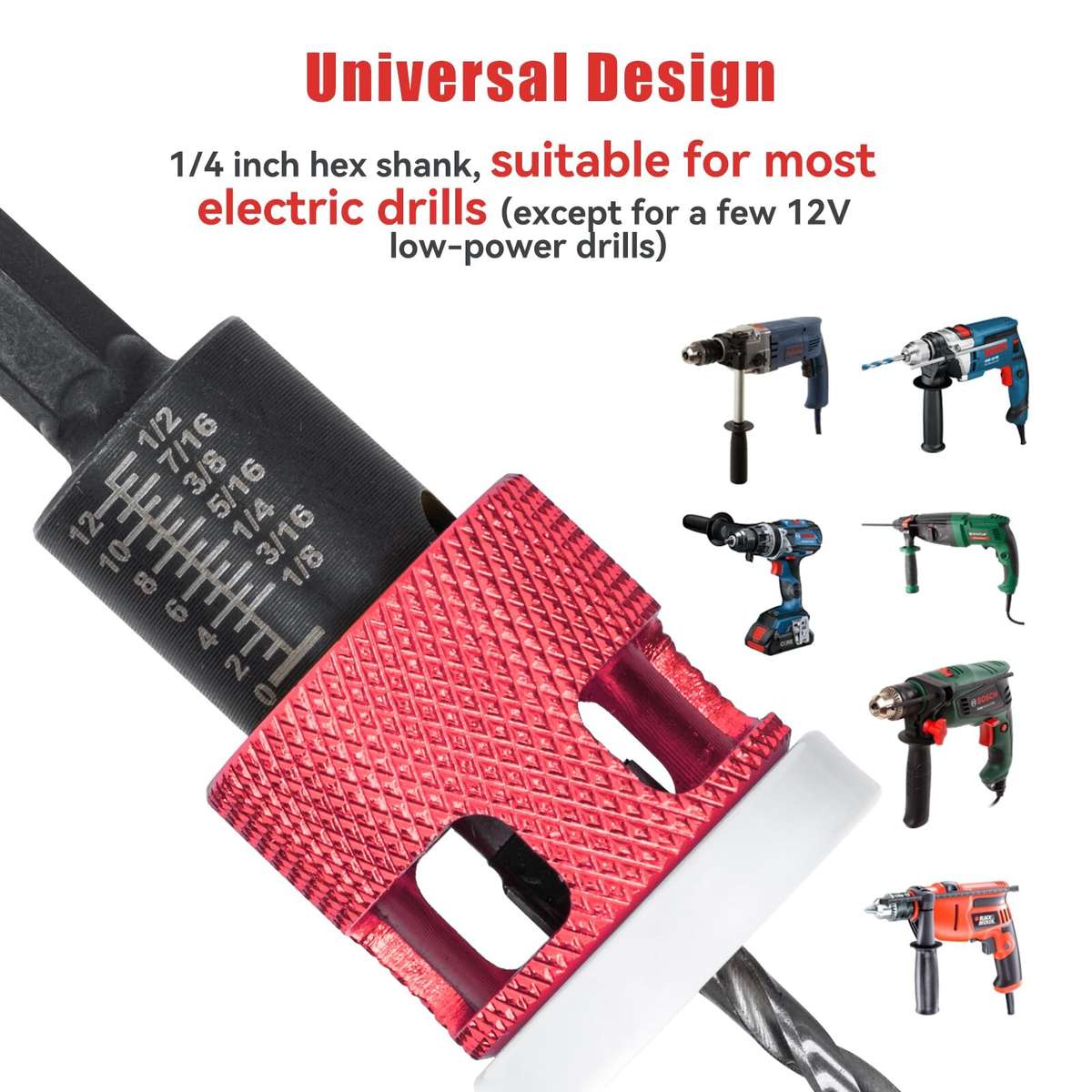 5Pcs - 5PCS 1/4 Inch Hex Shank Countersink Drill Bits Set with Low Friction Stop for Wood Plastic MD