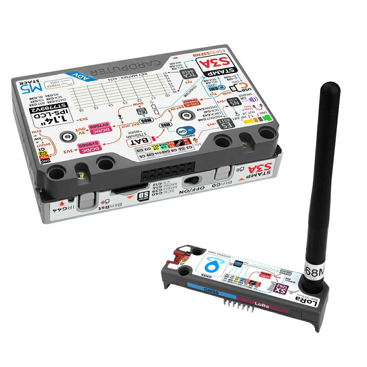 M5Stack Cardputer Adv + Cap LoRa 1262 ESP32-S3 Programmable Computer 56 Key Keyboard 1.14 Inch LCD D