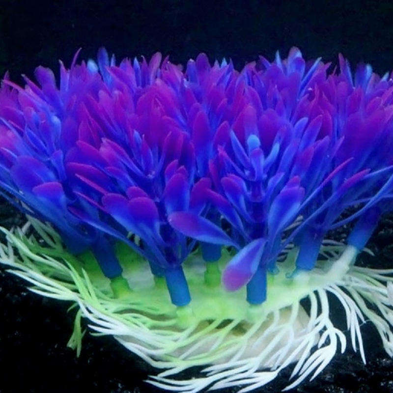 Artificial Plastic Plant Water Grass Fish Tank Aquarium Ornament Decorations New - Purple