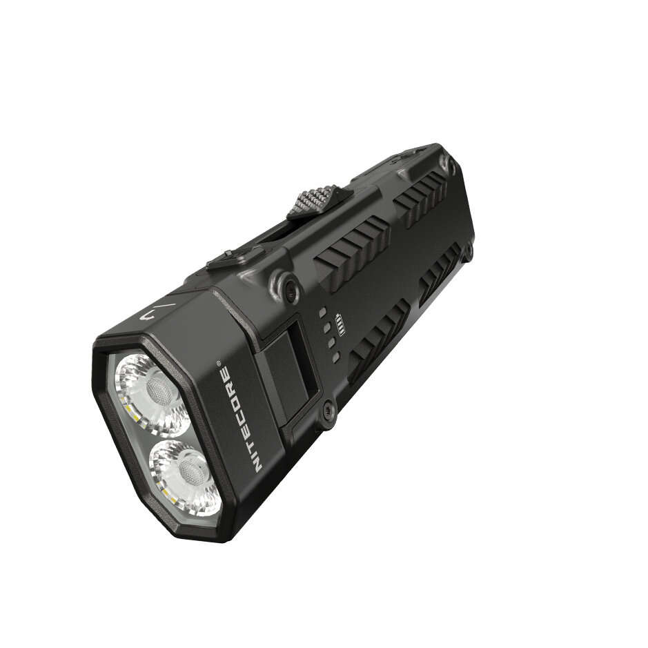 Black - Nitecore EDC09 1600 Lumens EDC Flashlight 102 Rotating Swivel Head 3 Color Temperatures USB-
