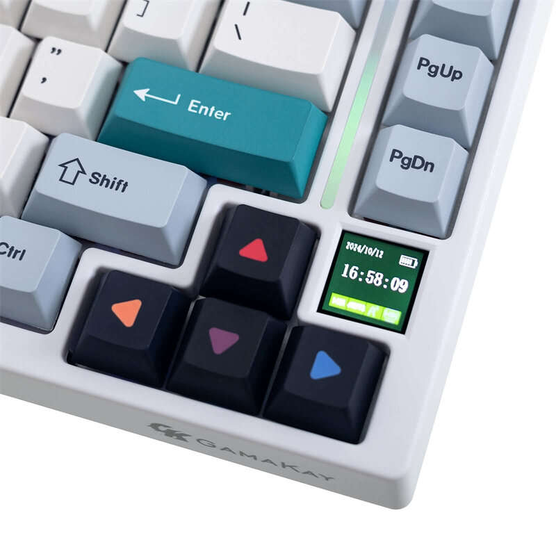 ISO DE Layout - Upgrade GAMAKAY TK75 SOCD Mechanical Keyboard with 0.85-inch LCD Display Tri-mode AR