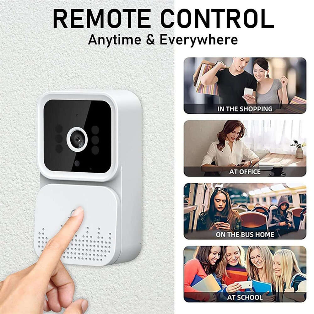 Smart Visual Doorbell Outdoor WiFi Camera Intelligent IR Night Vision Two-way Audio Remote APP Viewi