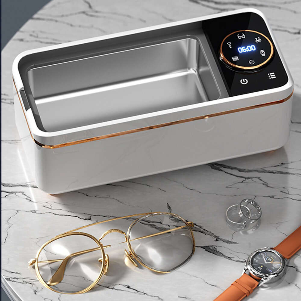 White - Tevorex Ultrasonic Jewelry & Glasses Cleaner 450ml Capacity High-Frequency Vibration Multifu