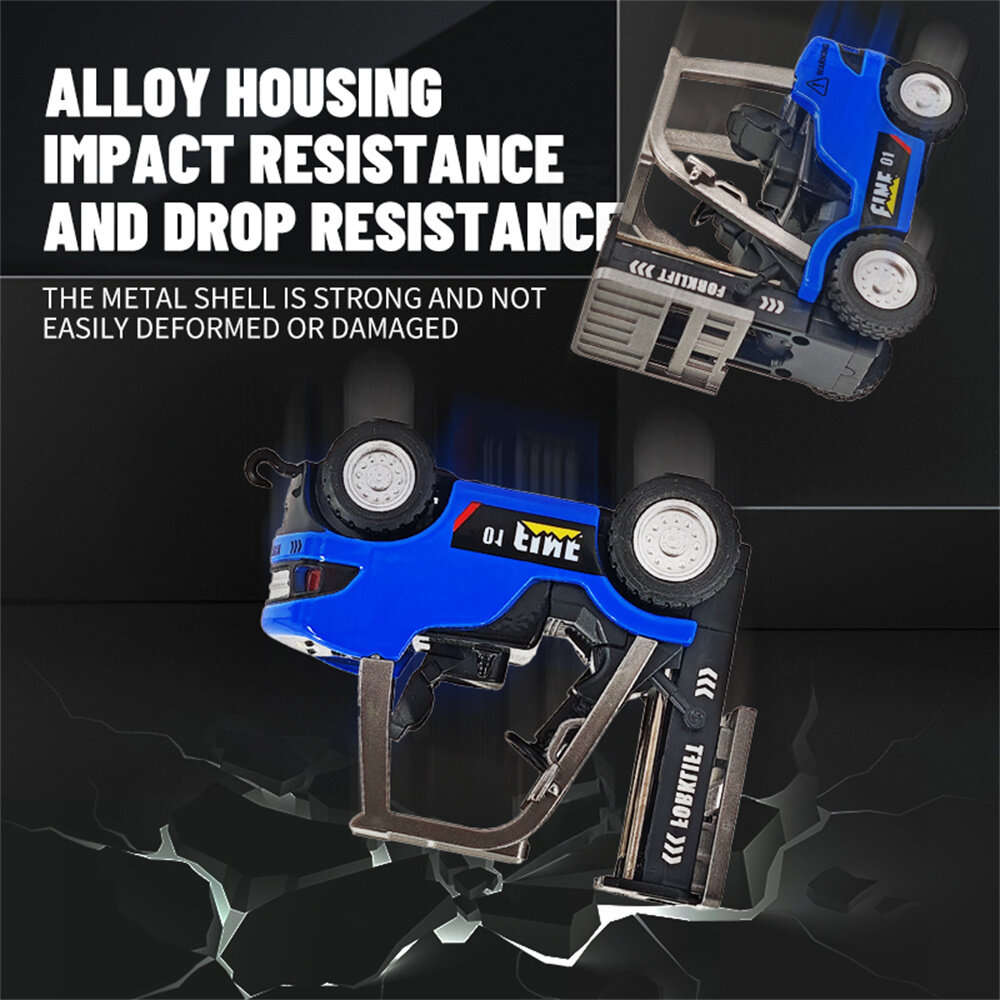 Dark Blue - TRASPED HG4-244 RTR 1/64 2.4G Mini RC Car Alloy Forklift with Trailer Remote Control LED