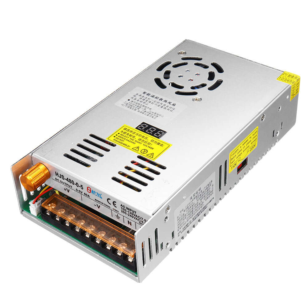 0-300V 1.6A - 480W Digital Display Switching Power Supply Adjustable Voltage 110/220V AC to 5V 12V 2