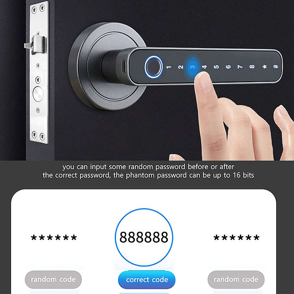 Tuya Smart Door bluetooth Lock Intelligent Anti-theft Door Lock Dynamic Password APP Fingerprint Key