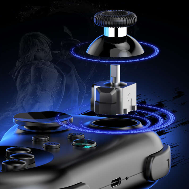 White - Y04 Fighting Game Controller 6 Buttons Layout Hall Effect Joystick Max 6000Hz Polling Rate A