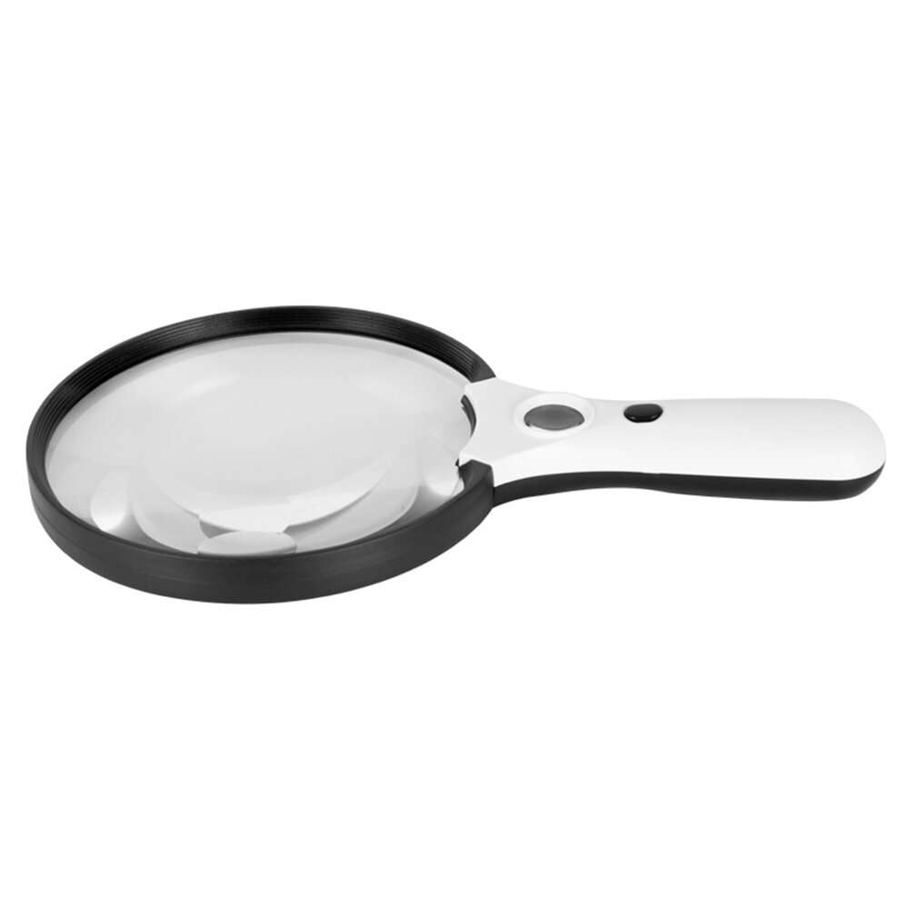 Handheld 135mm Large Lens Magnifying Glass with 10x 20x 45x Magnification LED and UV Light for Readi