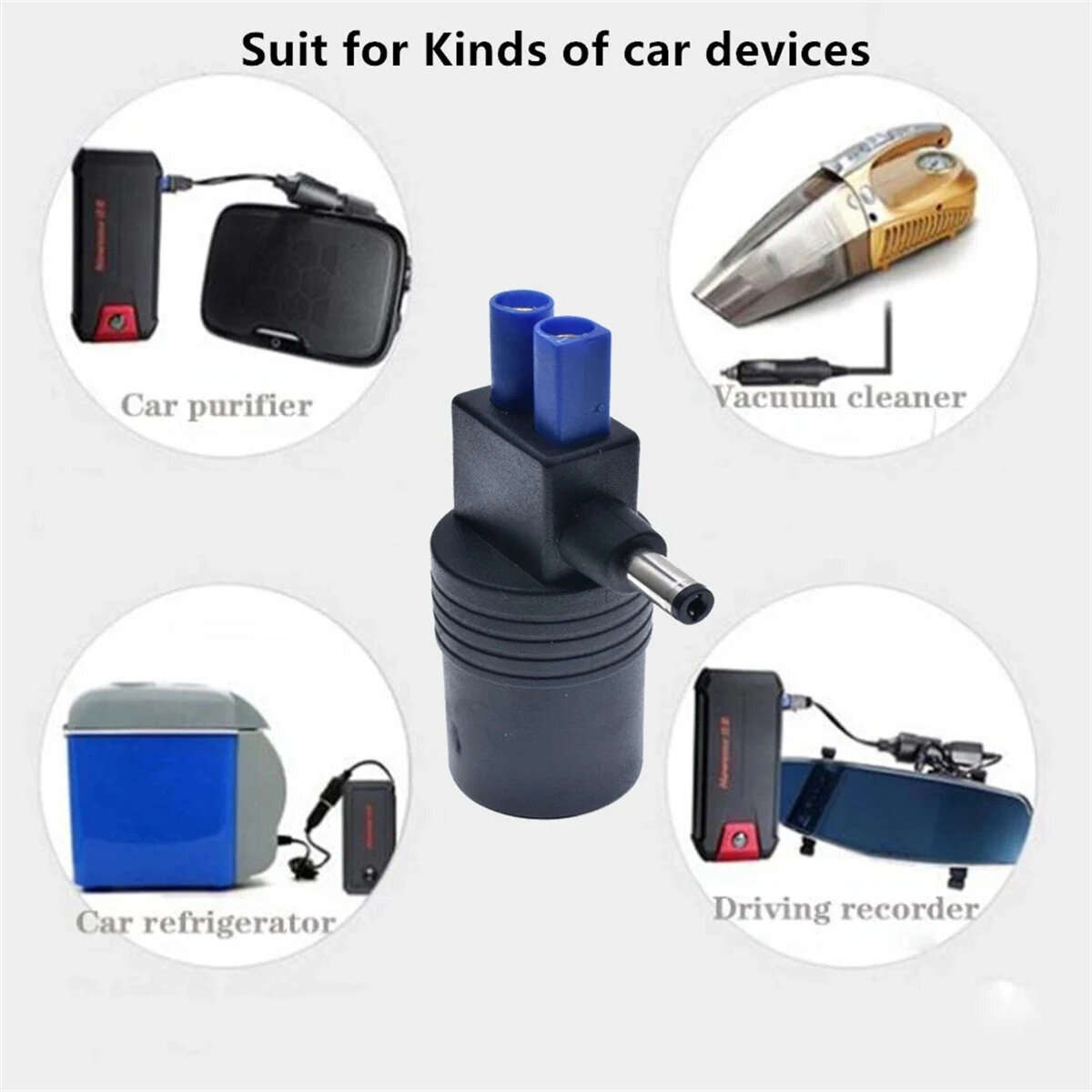 Black - Car Jump Starter Power Adaptor EC5 DC 5.5mm x 2.1mm Female Lighter Socket Connector Universa