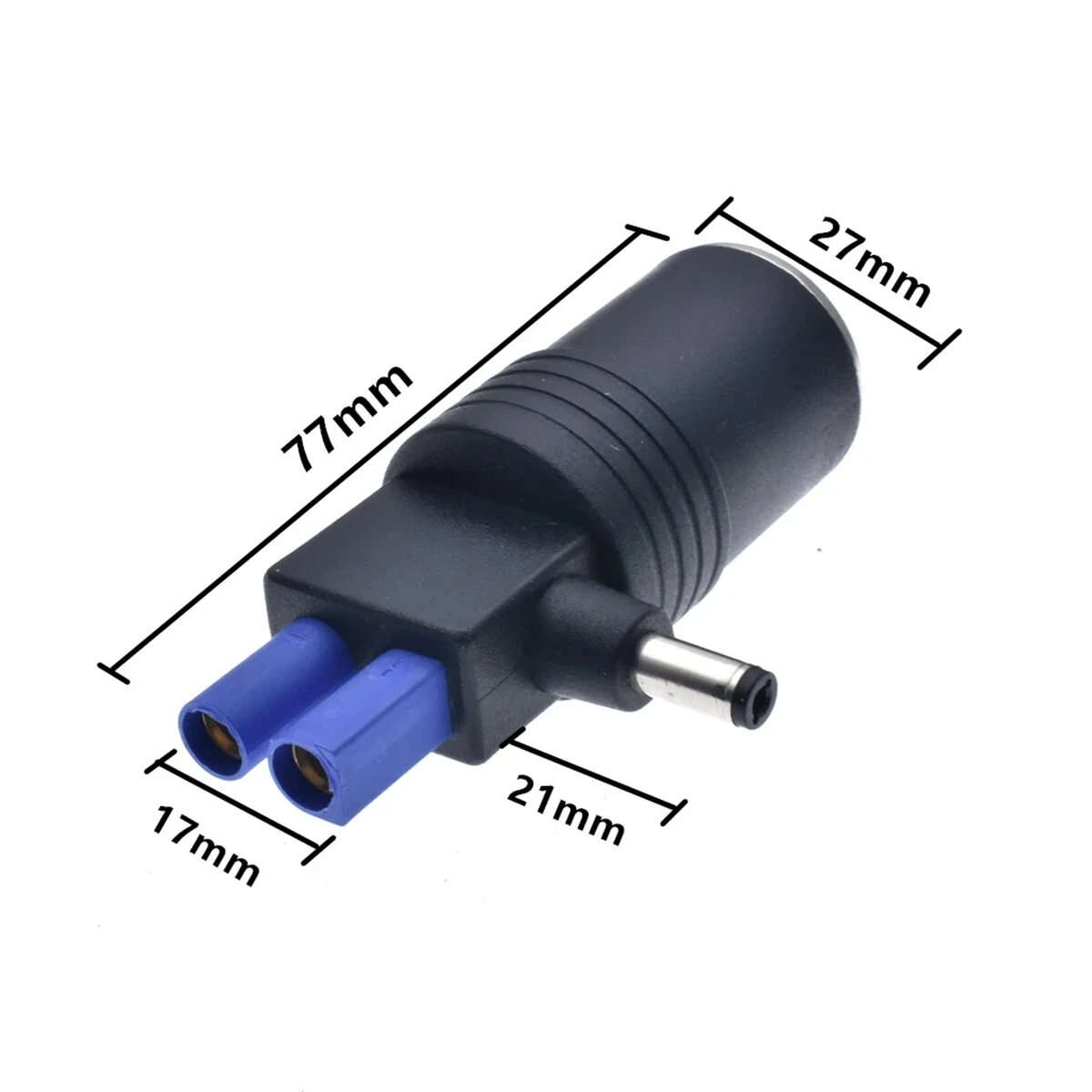 Black - Car Jump Starter Power Adaptor EC5 DC 5.5mm x 2.1mm Female Lighter Socket Connector Universa