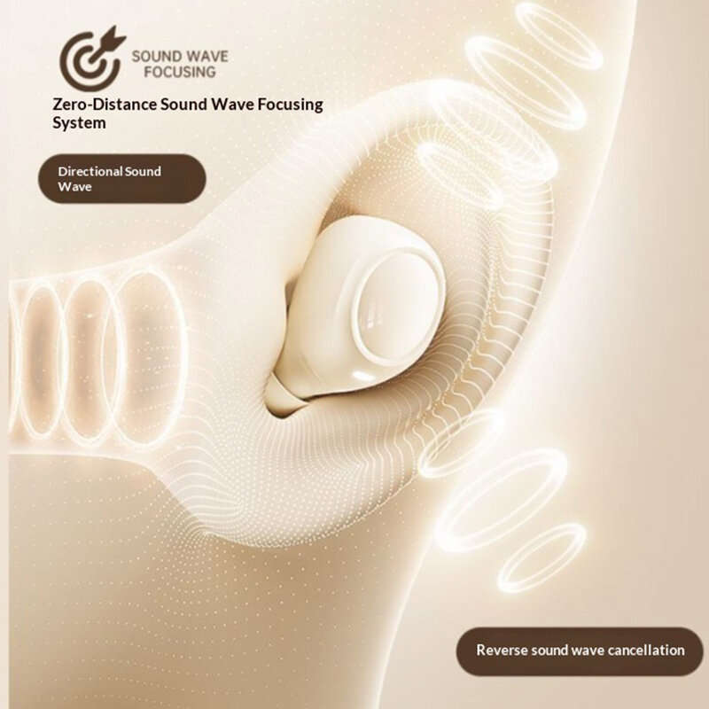 Beige - Lenovo EA289 TWS bluetooth Earbuds Wireless Earphone LED DIgital Display Low Gaming Delay To