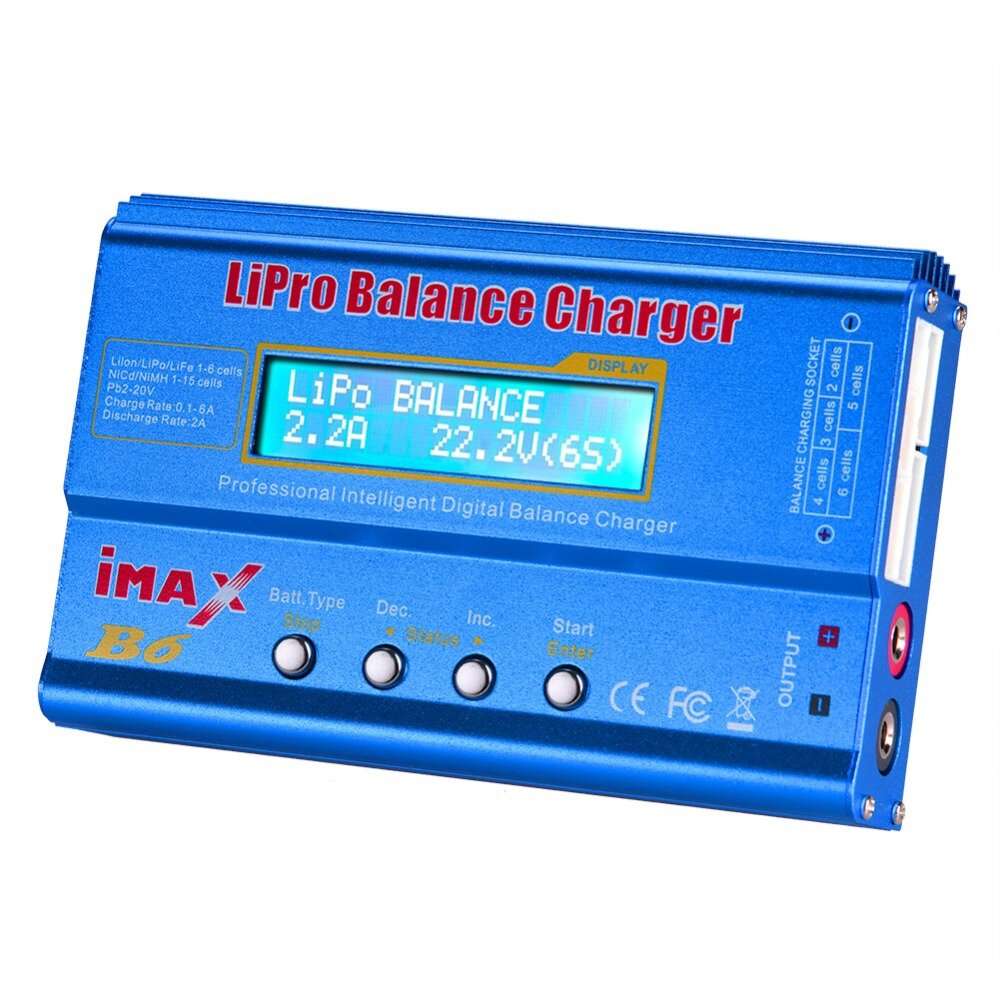 EU Plug - iMAX B6 80W 6A Lipo Battery Balance Charger XT60 Plug with Power Supply Adapter