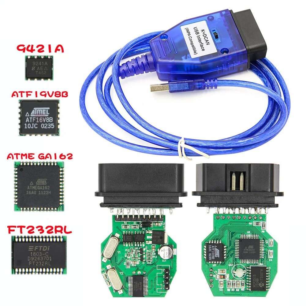 White - INPA K+CAN INPA K DCAN Diagnostic Interface Cable with Switch INPA Car Programming FT232RL F