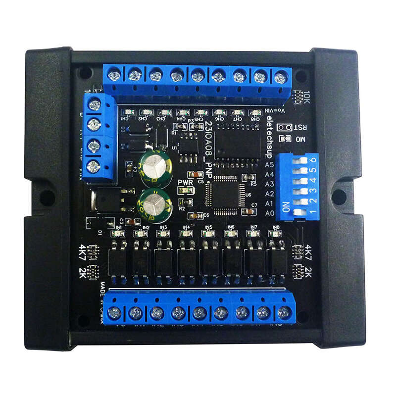 23IOA08 8CH Multifunctional RS485 Remote IO Module PLC DI-DO Expansion Board DIN Guide Rail